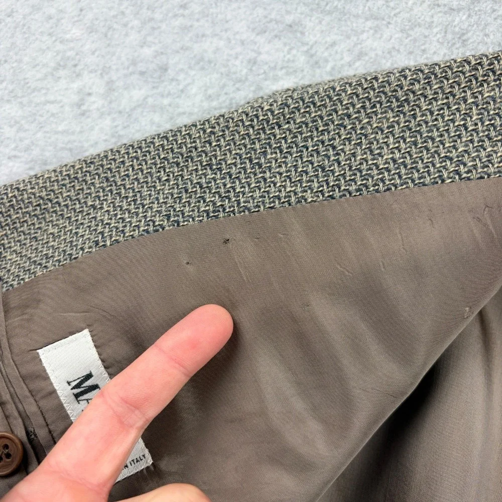 Vintage Mani Giorgio Armani Sport Coat Mens 43L Gray Tweed Wool Blazer Italy 90s